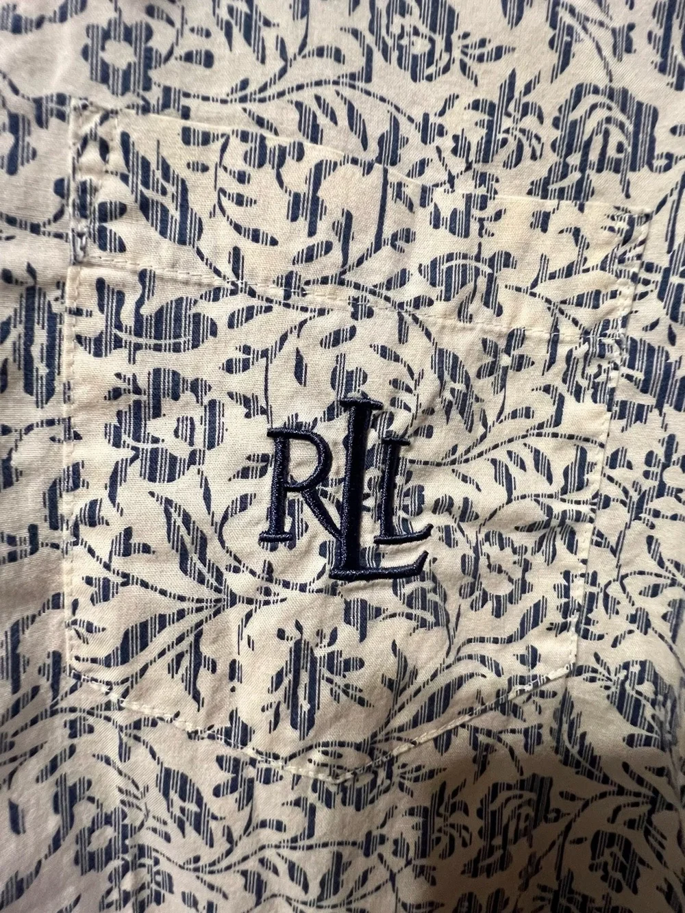 Lauren Ralph Lauren Paisley Cotton Pajama Sleep Shirt Small